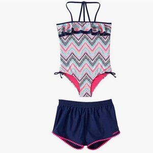 Limited Too Girls Bathing Suit and Shorts Set